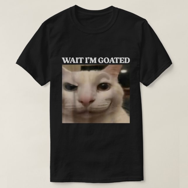 Warte, ich bin ein Cat Meme Design T-Shirt (Design vorne)
