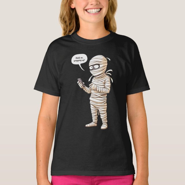 Warte, ich schließe ab! Mama mit Telefon, Hallow T-Shirt (Vorderseite)