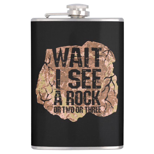 Warte, ich sehe einen Rock Flachmann (Vorderseite)