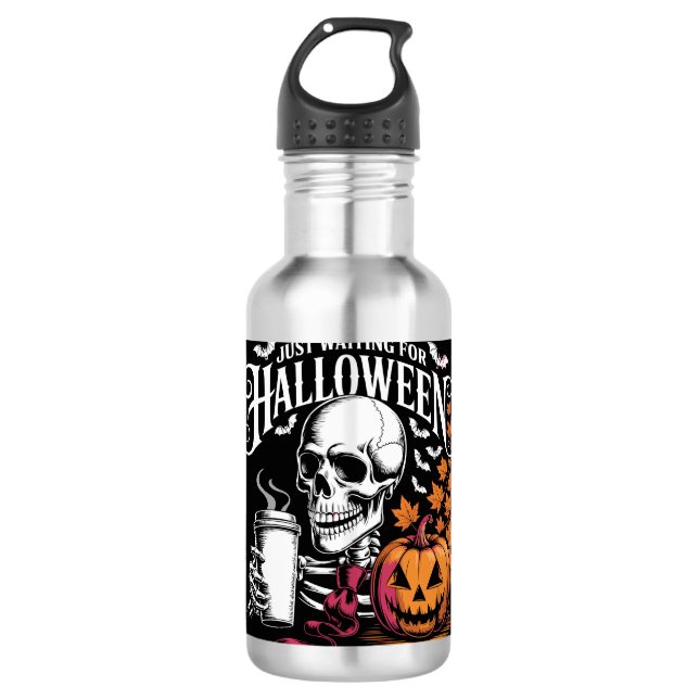Warte nur auf Halloween Edelstahlflasche (Vorderseite)
