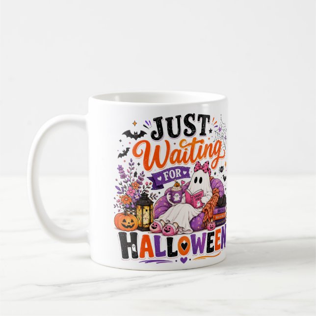 Warte nur auf Halloween Kaffeetasse (Links)