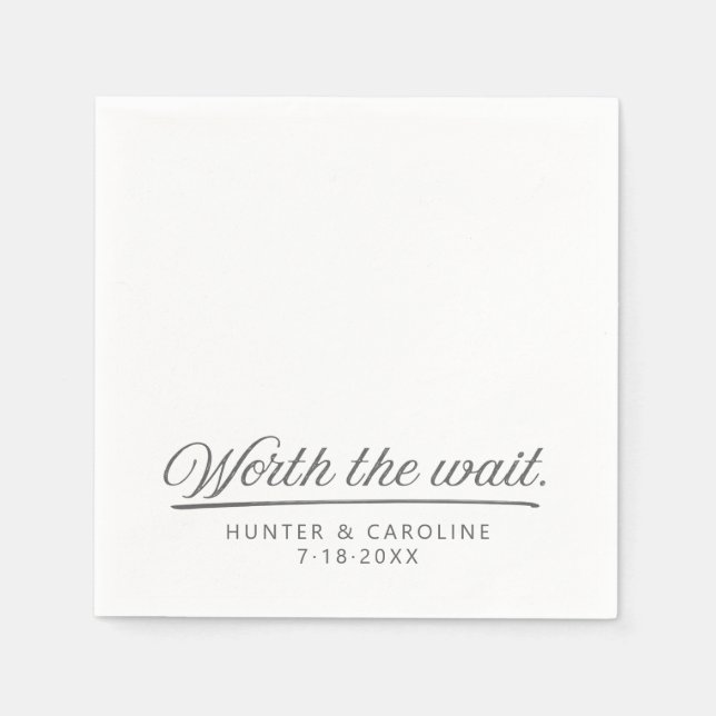 Warte | Verlobung / Hochzeitspapier Napkin Serviette (Vorderseite)