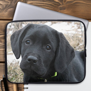 Wartefeder - Labrador Puppy - Schwarzes Labor Laptopschutzhülle