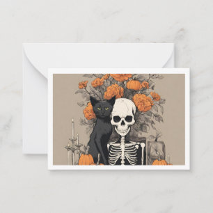 Warten auf Halloween-Flat-Notizkarte Mitteilungskarte