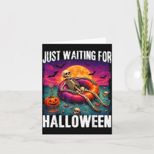 Warten auf Halloween Sommer Skelett Männer Frauen Karte