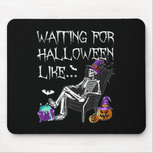Warten auf Halloween wie ein gruseliger Skelett-Ma Mousepad