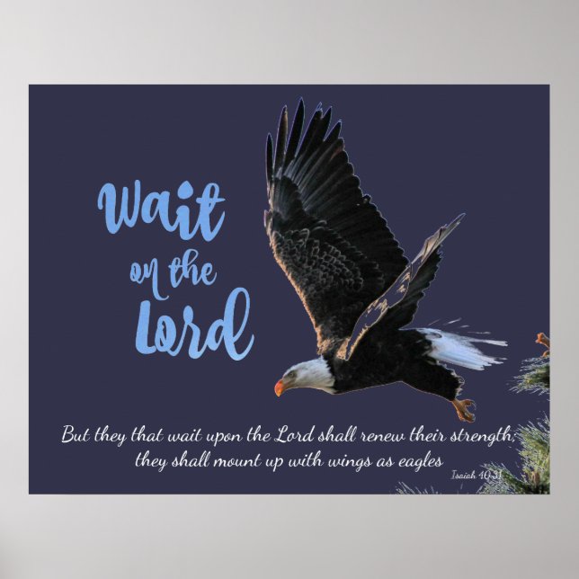 Warten Sie auf den Herrn; Eagles Bible Verse Poster (Vorne)