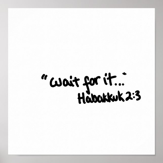 Warten Sie auf die einfache Biokoziffer-Typografie Poster (Vorne)