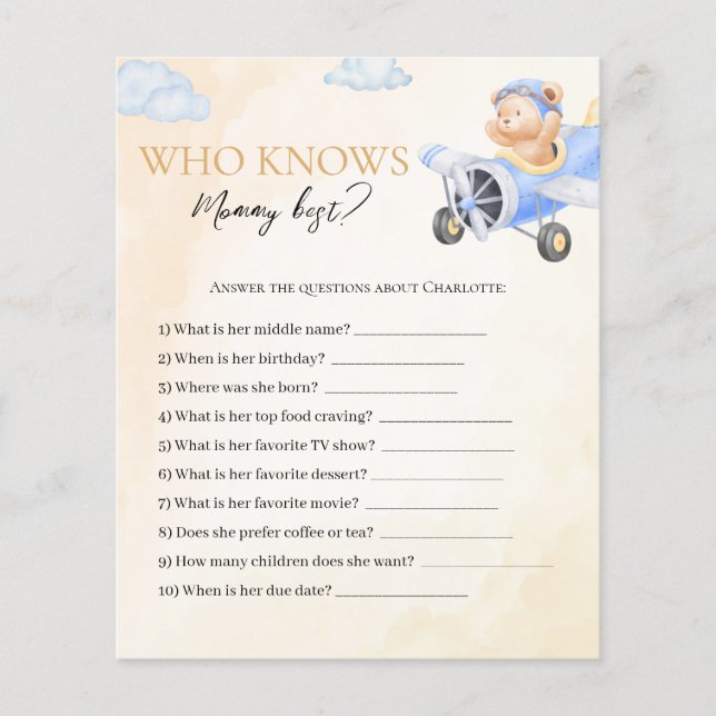 Warten Sie, bis Sie wissen, wer Mommy Baby Shower  (Vorderseite)