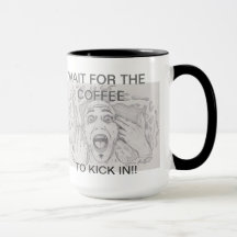 Warten Sie, dass der Kaffee herein Tasse tritt