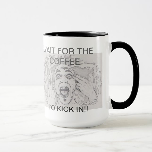 Warten Sie, dass der Kaffee herein Tasse tritt (Rechts)