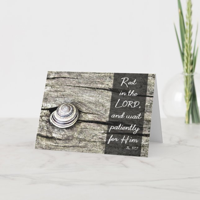 "Warten Sie geduldig auf Ihn" - Scripture Card Dankeskarte (Vorderseite)