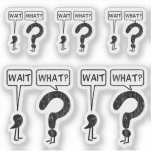 Warten Sie, was Grammar Cartoon 5 Funny Contour Cu Aufkleber