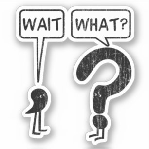 Warten Sie, was Grammar Cartoon lustige Kontur sch Aufkleber