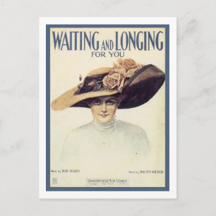 Warten und Sehnen nach Dir Veraltetes Songbook-Cov Postkarte