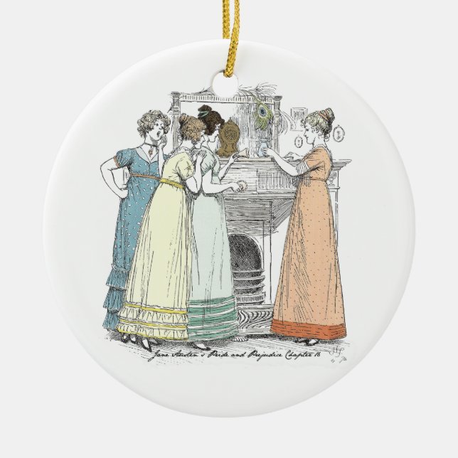 Wartend auf Gentlemen - Stolz & Vorurteile Keramik Ornament (Vorne)