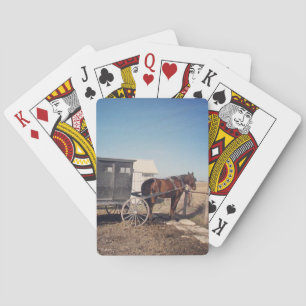 Wartend Pferd und Buggy Spielkarten