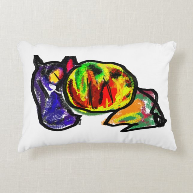 Wartend Schwarzer Herbst Dekokissen (Vorderseite)