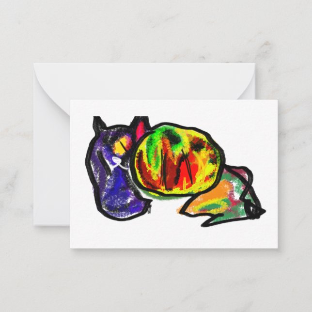 Wartend Schwarzer Herbst Mitteilungskarte (Vorderseite)