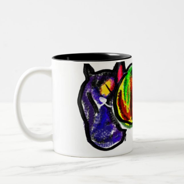 Wartend Schwarzer Herbst Zweifarbige Tasse (Links)