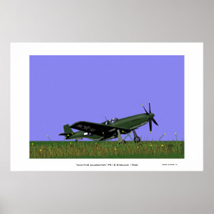 "Wartende Zuteilung" P51B Mustang England 1942 Poster