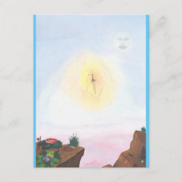 Wartercolor fantastische Welt ein wunderbares Märc Postkarte