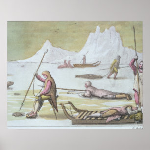 Wartete auf das Eis, Detail von der Siegel-Jagd Poster