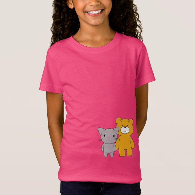 Wartete das Illuminati: Katze und Bär T-Shirt (Vorderseite)