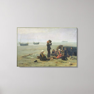 Wartete die Fische, Berck-sur-MER Leinwanddruck