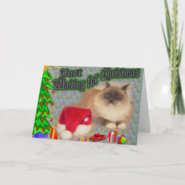 Wartete gerade Weihnachten! Feiertagskarte (Vorderseite)
