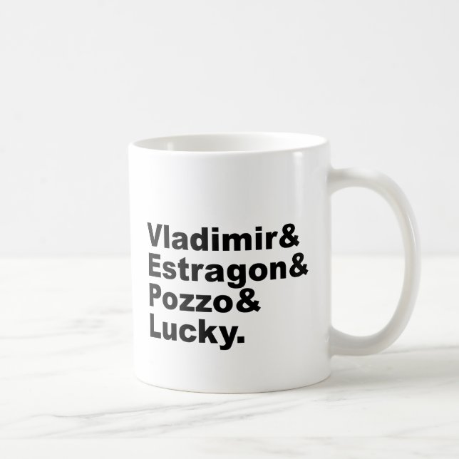 Wartete Godot - Vladimir Estragon glückliches Kaffeetasse (Rechts)