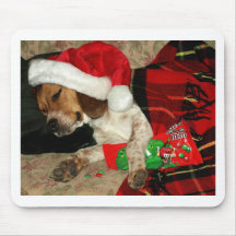 Wartete Sankt-WeihnachtsBeagle-Hundmousepad