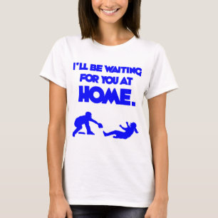 Wartete Sie, blau T-Shirt