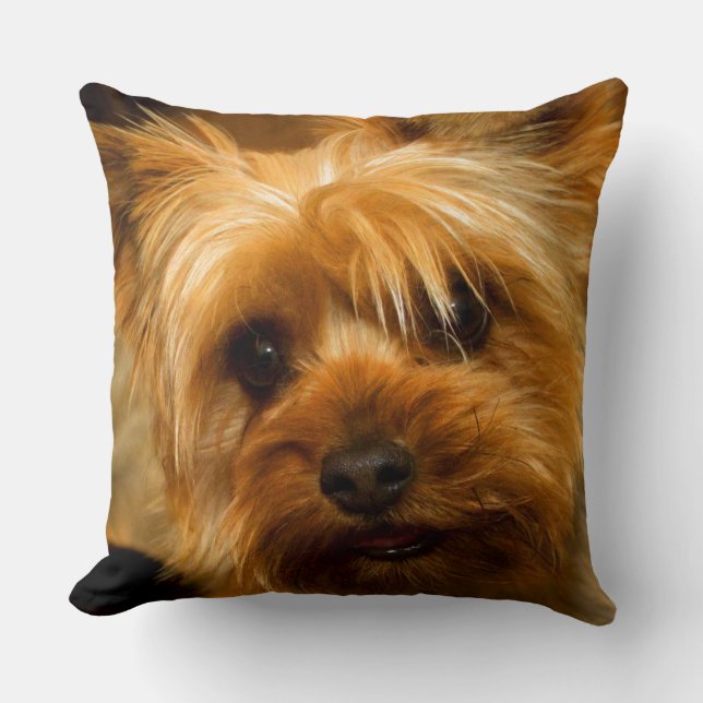 Wartezeit für Mamma-Liebe Yorkie Terrierhund Kissen (Vorderseite)