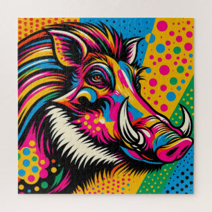 Warthog Pop Art 600 Stück Puzzle