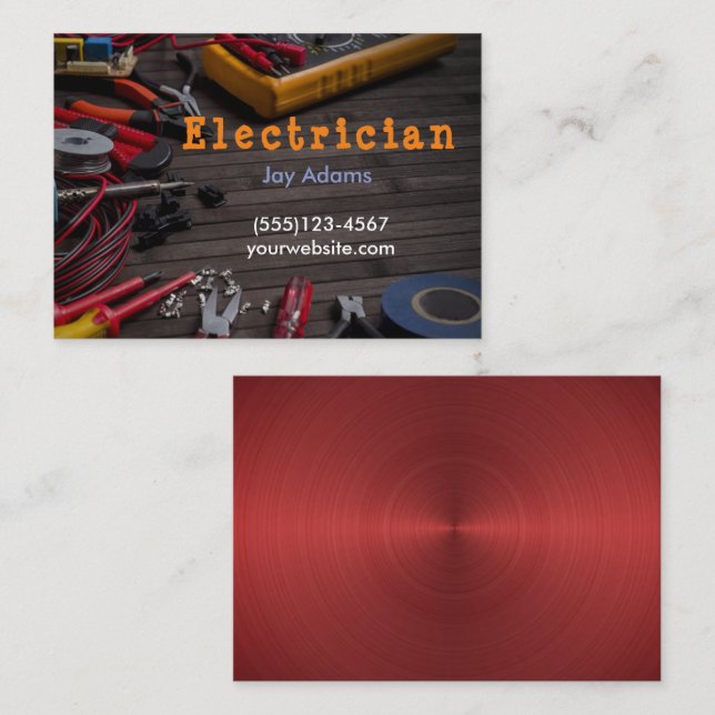 Wartung beruflicher Elektrogeräte Visitenkarte (Vorne/Hinten)