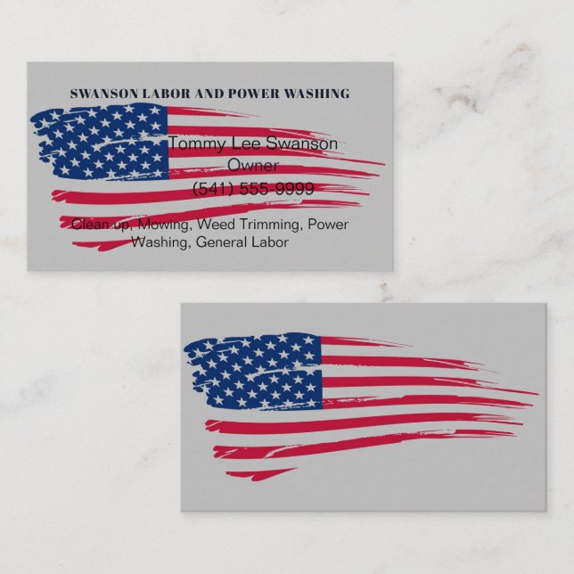 Wartung der amerikanischen Flagge Visitenkarte (Vorne/Hinten)