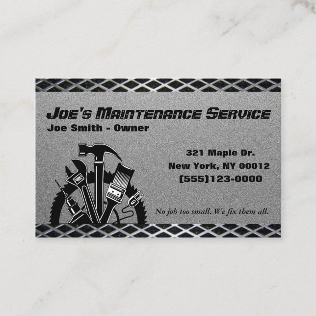 Wartung Reparatur Handyman Service Visitenkarte (Vorderseite)