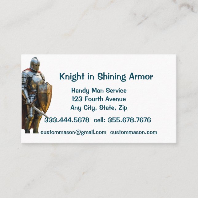 Wartung von benutzerdefiniertem Personal Visitenkarte (Vorderseite)