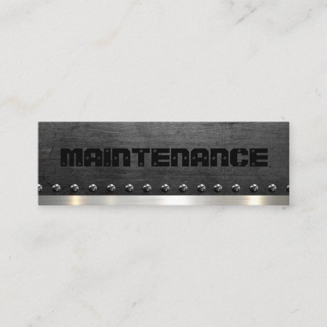 Wartungs-Handyman Stahl Metallreparaturservice Mini Visitenkarte (Vorderseite)