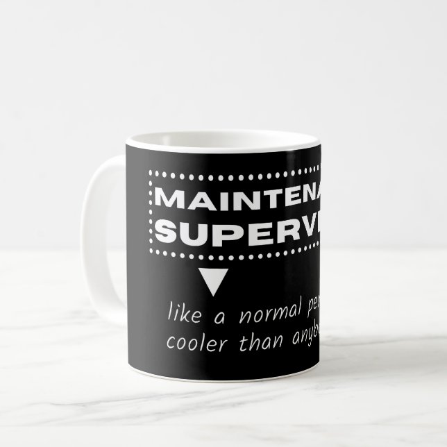 Wartungs-Supervisor, komische Jobangebote Kaffeetasse (Vorderseite Links)