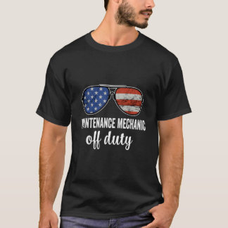 Wartungsmechaniker außer Dienst Amerikanische Flag T-Shirt