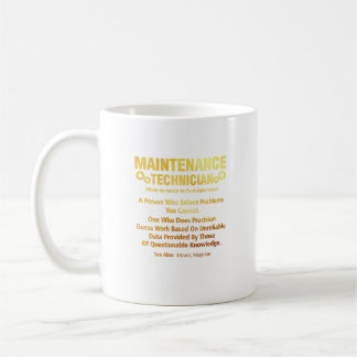 Wartungstechniker für die Auftragsdefinition Kaffeetasse