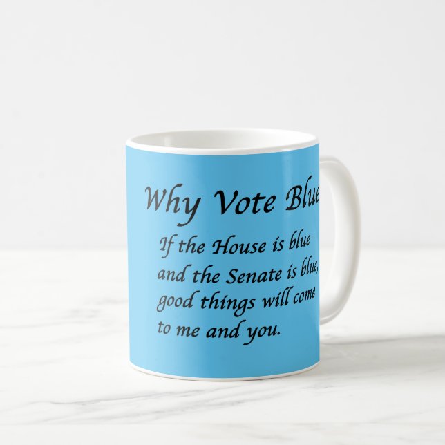 Warum 2026 Blue wählen Kaffeetasse (VorderseiteRechts)