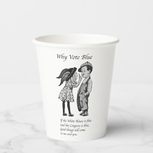Warum 2028 völlig blau abstimmen pappbecher (Vorderseite)