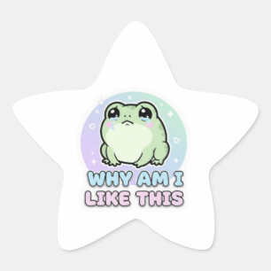 Warum bin ich wie dieser Frosch Aufkleber Süß Emot
