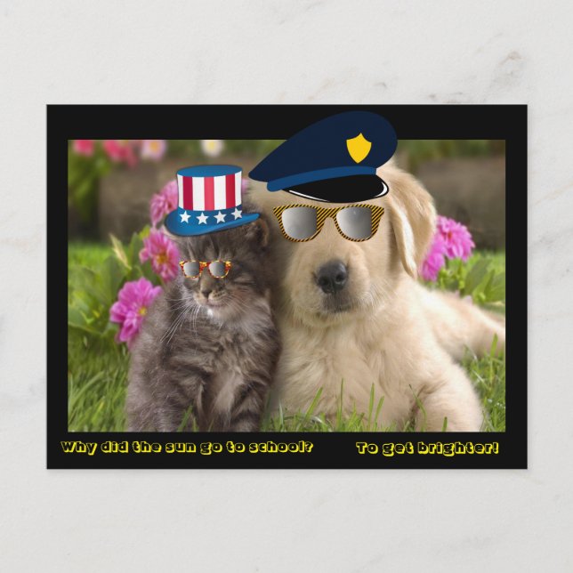 Warum ging die Sonne zur Schule? Postkarte (Vorderseite)