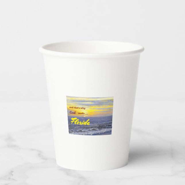 WARUM GOTT FLORIDA OCEAN WAVE PAPPBECHER (Vorderseite)