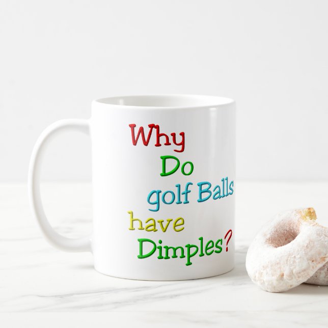 Warum haben Golfbälle Grübchen? Kaffee-Tasse Kaffeetasse (Mit Donut)