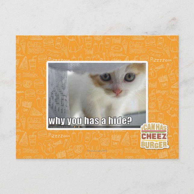 Warum hast du ein Versteck? Postkarte (Vorderseite)